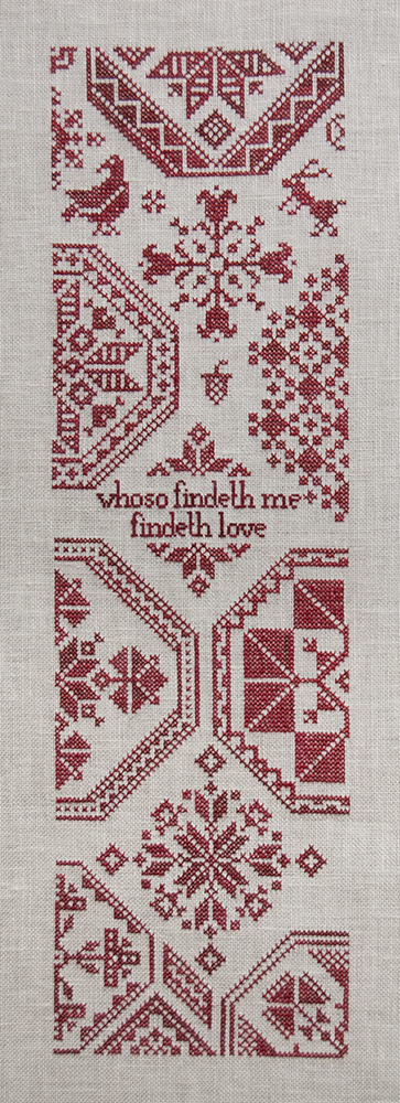 Whoso Findeth Me - A Quaker Cross Stitch Embroidery Sampler, by Modern Folk Embroidery