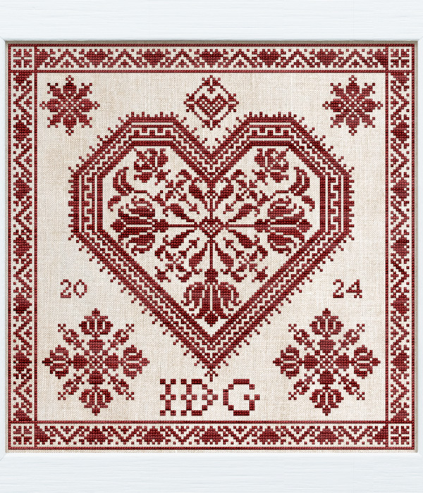 The Flowering Heart - an original cross-stitch design by Modern Folk Embroidery