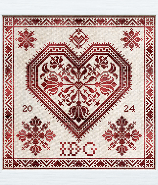 The Flowering Heart - an original cross-stitch design by Modern Folk Embroidery