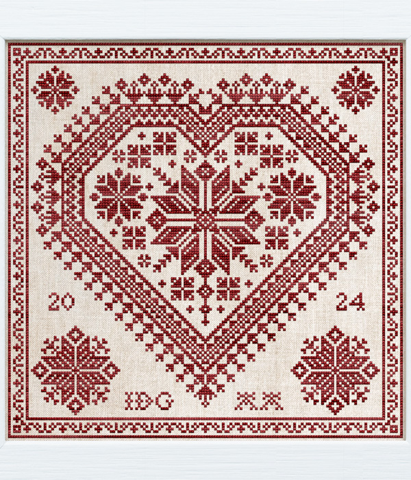 The Nordic Heart - an original cross-stitch design by Modern Folk Embroidery