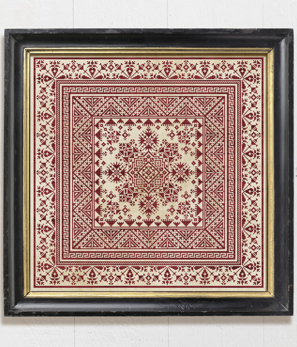 A Silk Route Pillow Pattern is an original cross stitch chart designed by Modern Folk Embroidery