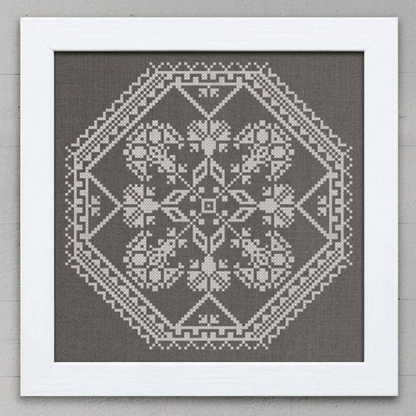 A Quaker Medallion - original counted cross-stitch pattern by Modern Folk Embroidery