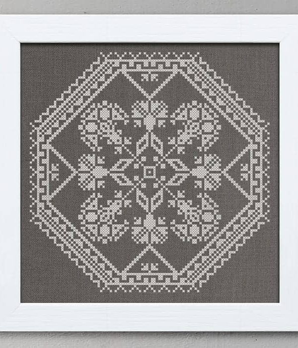 A Quaker Medallion - original counted cross-stitch pattern by Modern Folk Embroidery