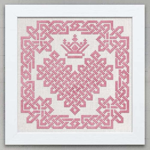 Croí Cheilteach - A Celtic Heart, PDF Counted cross-stitch pattern