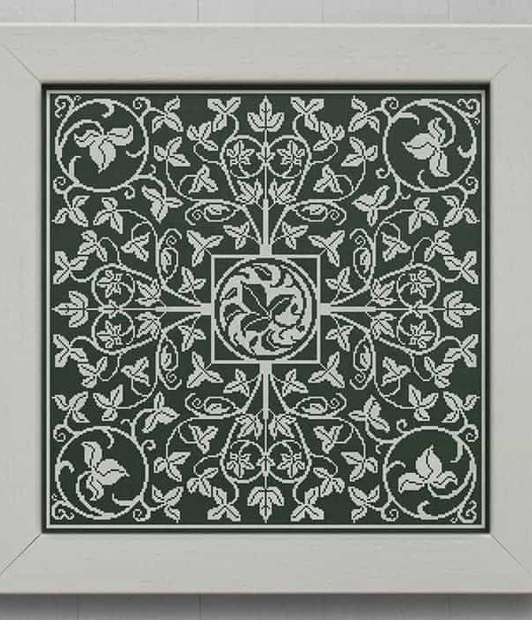 The Ivy Green - Victorian Style Cross Stitch Embroidery Pattern