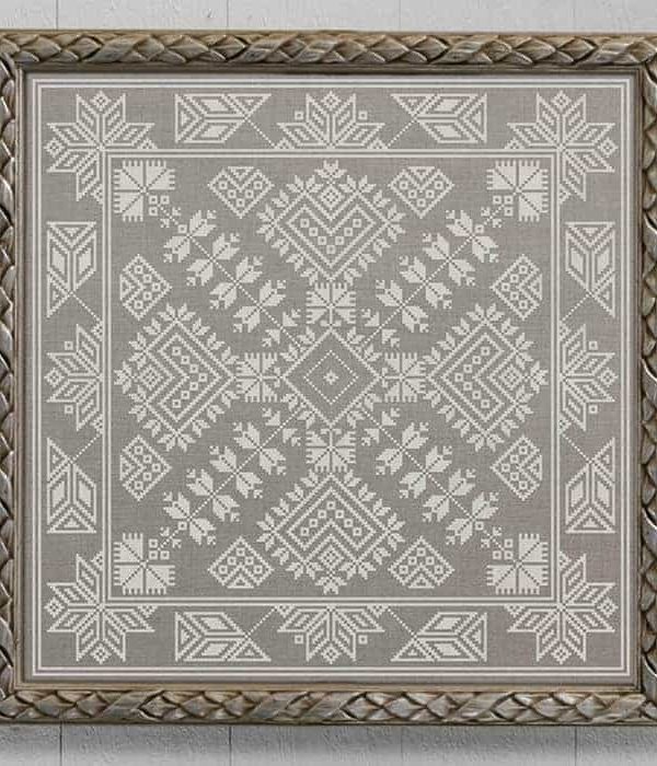 Hälsingland Hearts, a Swedish Cushion cross stitch embroidery pattern