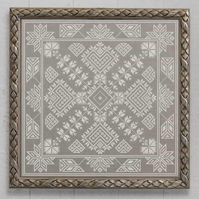 Hälsingland Hearts, a Swedish Cushion cross stitch embroidery pattern