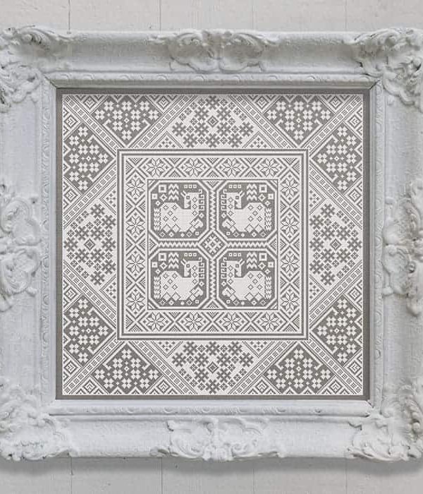 Swedish Horses - A Cushion Pattern, original cross-stitch design by Modern Folk Embroidery