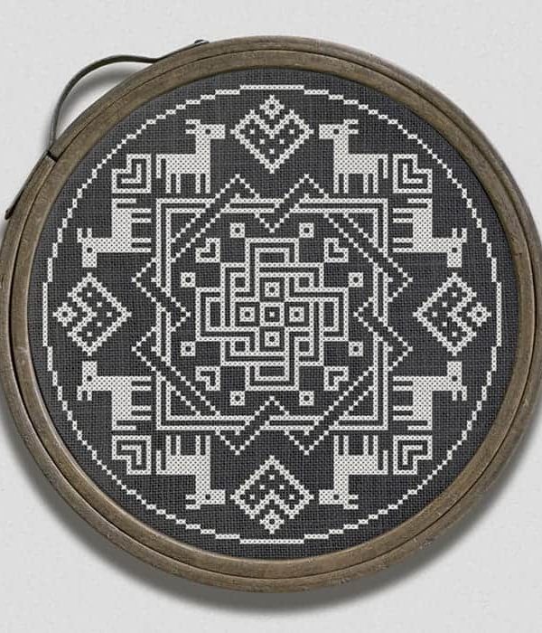 Knots, hearts & crosses - an original, romantic cross stitch pattern by Modern Folk Embroidery