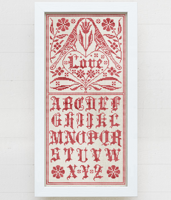 A Fraktur Love Sampler - Original Cross Stitch Design by Modern Folk Embroidery