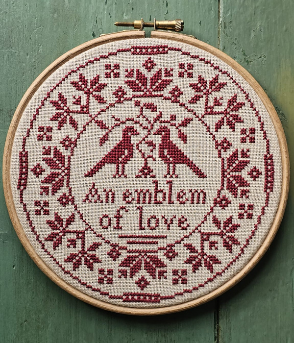 A Token of Love - a Quaker style cross-stitch pattern designed by Modern Folk Embroidery