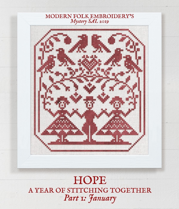 Modern Folk Embroidery Mystery SAL 2019 - January