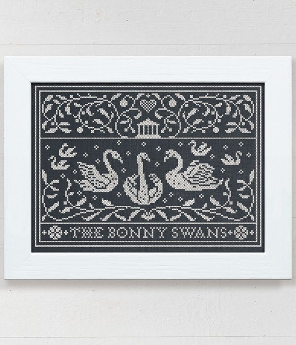 The Bonny Swans - Original Cross Stitch Pattern by Modern Folk Embroidery