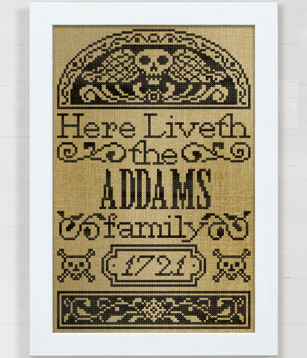The Tombstone Sampler - an original cross stitch chart by Modern Folk Embroidery
