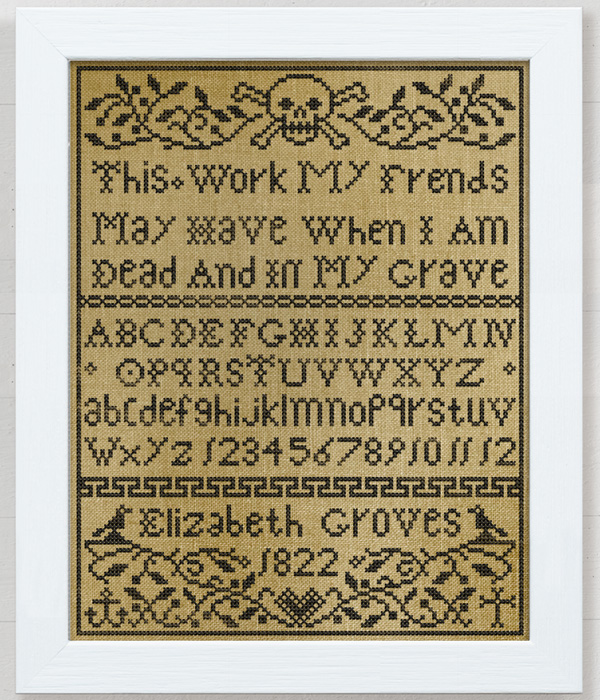 When I Am Dead and In My Grave - an original counted cross stitch chart by Modern Folk Embroidery