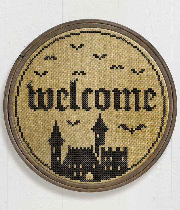 Welcome To My Castle - An original cross stitch design by Modern Folk Embroidery