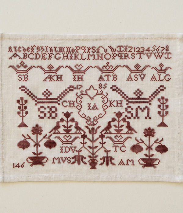 Antje Meester 1785 - An Amsterdam Diaconie Orphanage Sampler, charted by Modern Folk Embroidery