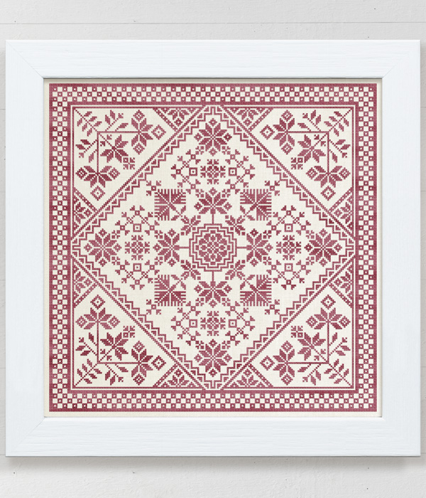 Hälsingland Blommor - A Floral cross stitch pattern inspired by Swedish designs, by Modern Folk Embroidery