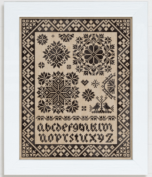 A Cold Sea Sampler - an original counted cross stitch chart designed by Modern Folk Embroidery