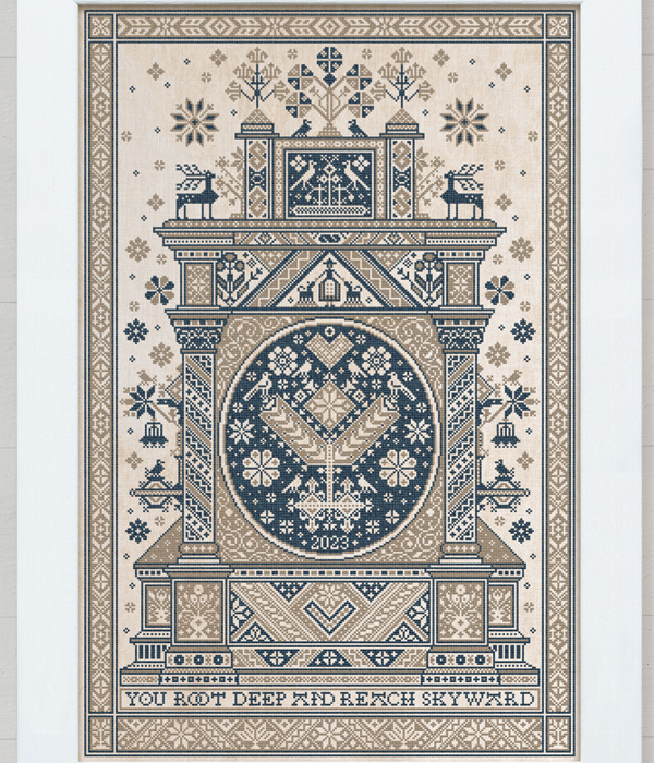 Modern Folk Embroidery SAL 2023 - Reaching Skyward - original cross stitch chart