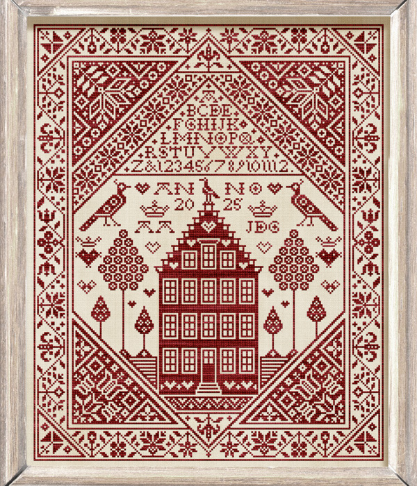 House of Hearts is an original cross-stitch design by Modern Folk Embroidery