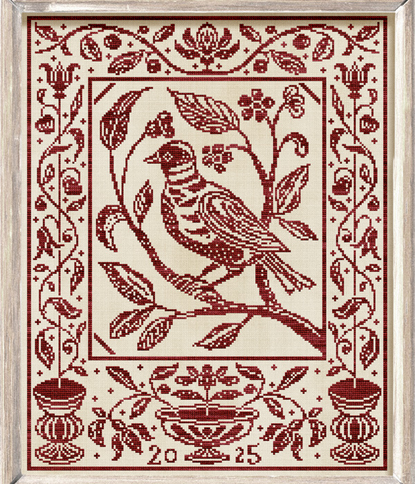 The Song of Summer - An original cross stitch design created by Modern Folk Embroidery