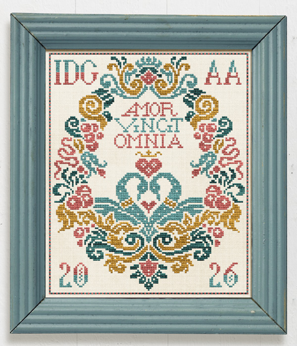 Love Conquers All - An original cross-stitch chart by Modern Folk Embroidery