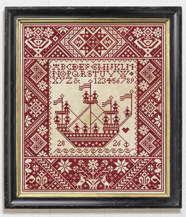 The Big Ship - an original cross stitch pattern designed by Modern Folk Embroidery