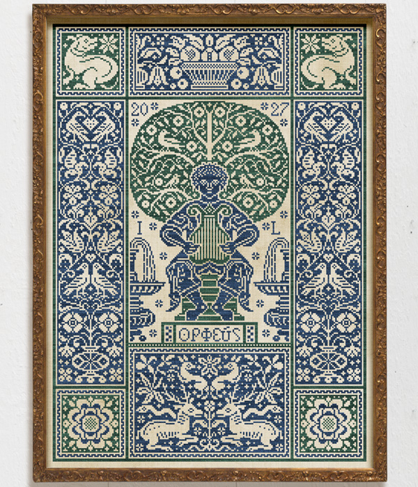 Song of Orpheus - the MFE SAL 2027, an original cross stitch pattern designed by Modern Folk Embroidery