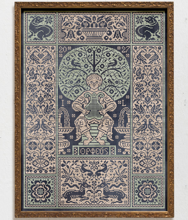 Song of Orpheus - the MFE SAL 2027, an original cross stitch pattern designed by Modern Folk Embroidery